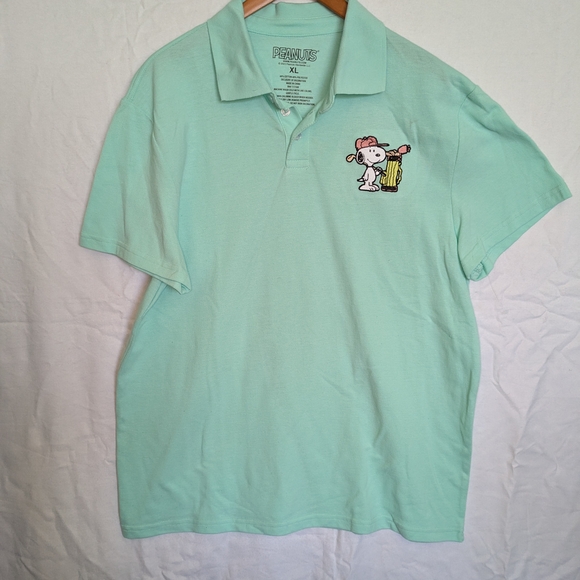 Peanuts Mint Green Polo Shirt - Picture 1 of 4